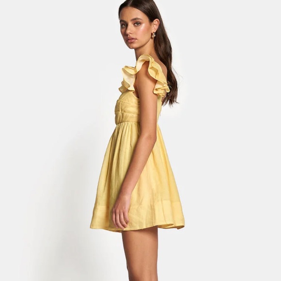 Sofia The Label LUNA BABYDOLL FRILL MINI DRESS - Yellow! - Picture 4 of 6